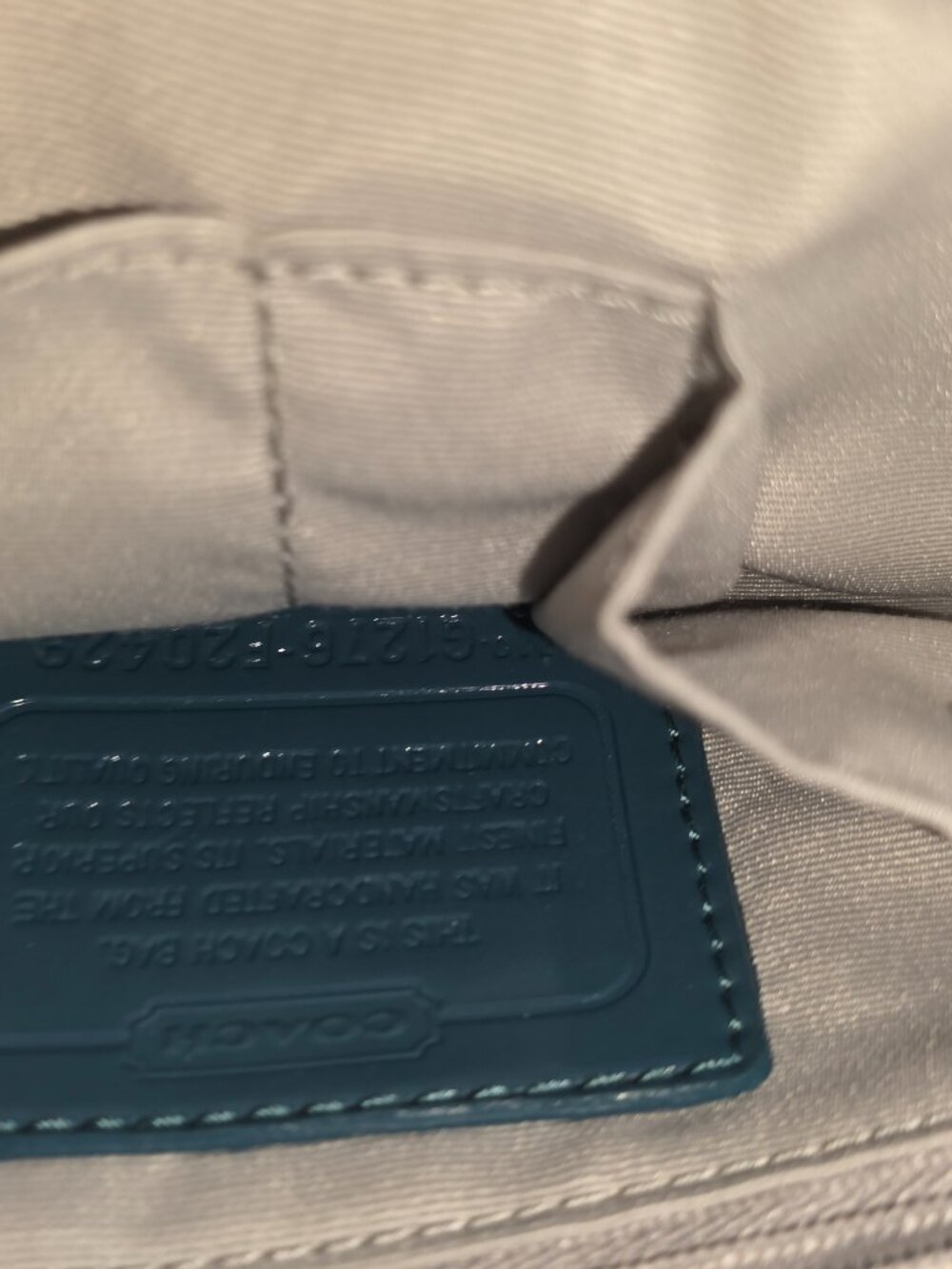 Coach Gallery Optic Signature Tote Teal Blue Jacquard Zip Shoulder Bag 12906 - Picture 12 of 12